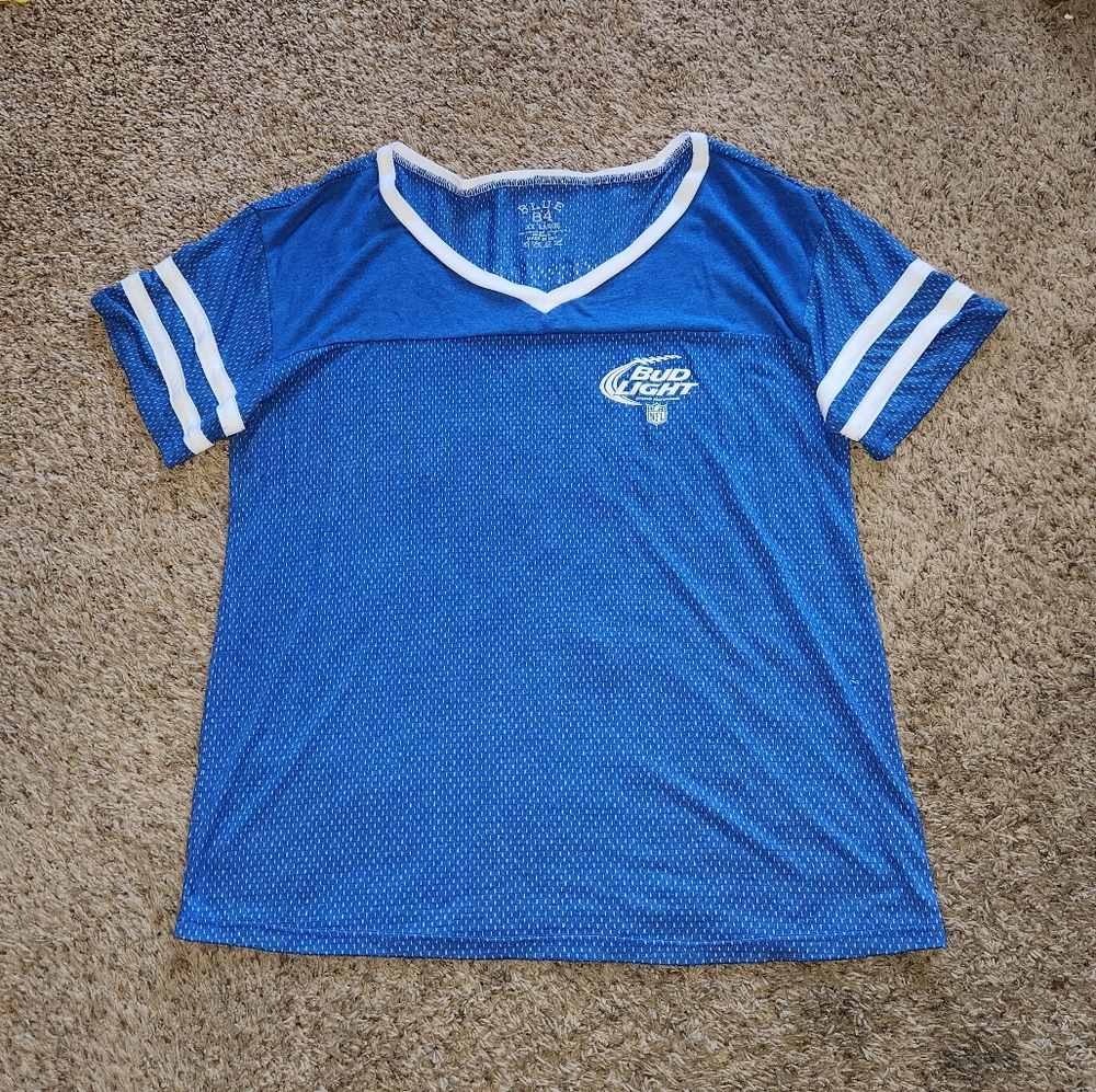 Bud Light NFL Football Jersey Style T Shirt  #UPFORWHATEVER Spellout Size XXL